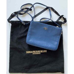 Zadig & Voltaire Deluxe Clyde Leather Crossbody Bag Cobalt Orange